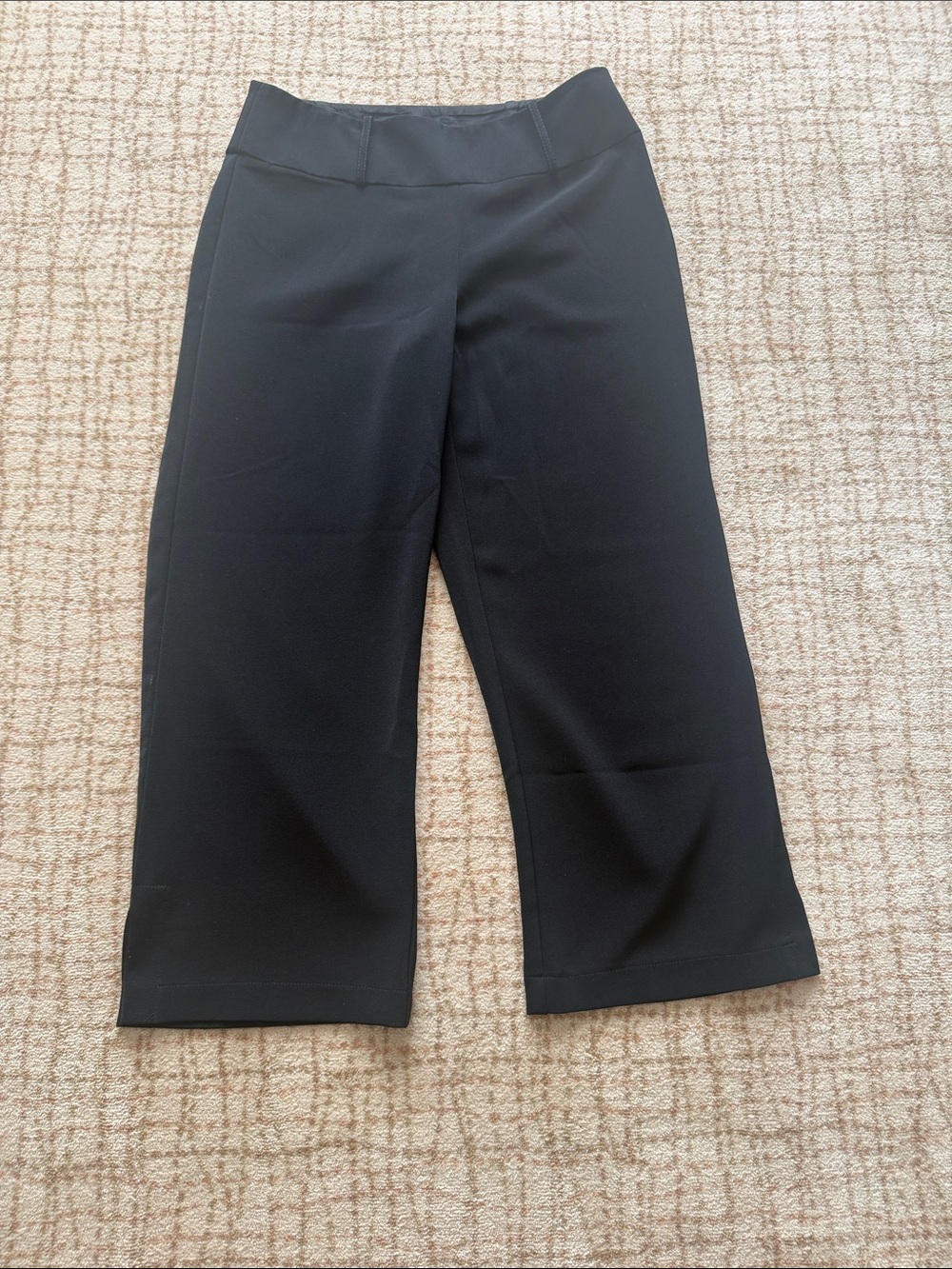 White House Black Market Black Cropped Wide-Leg Ponte Pants